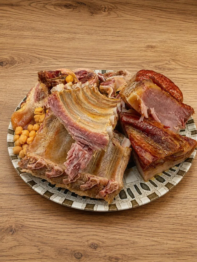 Lacón con grelos y garbanzos
